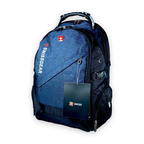 Городской рюкзак с чехлом от дождя 30 л, три отделения, USB разъем, размер: 50*30*20 см, синий