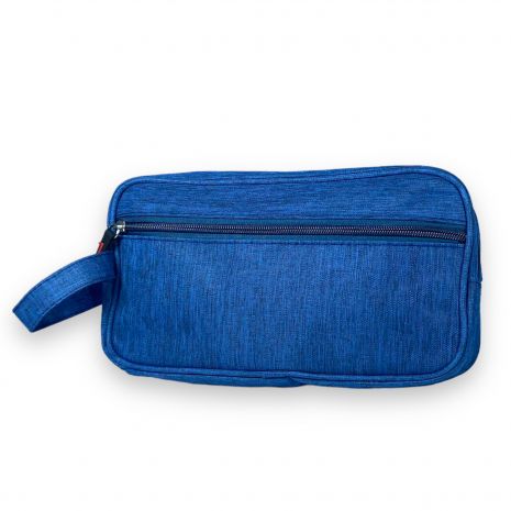 Несесер чоловічий тканина 1 відділ додатковий карман ручка розмір: 25*15*8 см синя