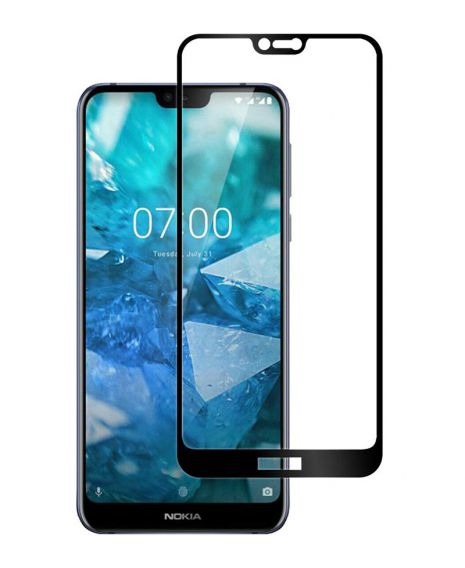 Захисне скло Full screen PowerPlant для Nokia 7.1, Black