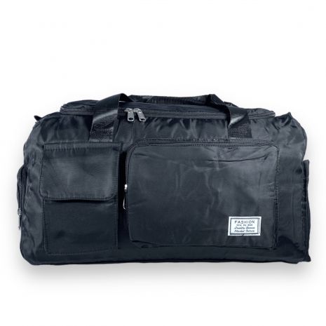 Спортивна сумка з карманом Fashion одно відділення додаткові кишені розмір: 50*30*30 см чорна