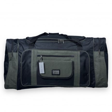 Дорожня сумка Kaiman одно відділення два бокових кармани фронтальні кармани розмір: 80*40*35см чорна-хакі