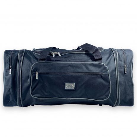 Дорожня сумка Kaiman з розширенням одно відділення бокові кармани фронтальні кармани розмір: 70(80)*35*30см чорна-хакі