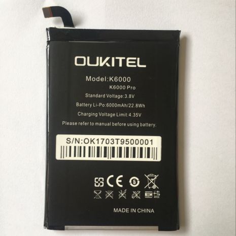 Акумулятор для Oukitel K6000/K6000 Pro 6000 mAh [Original PRC] 12 міс. гарантії