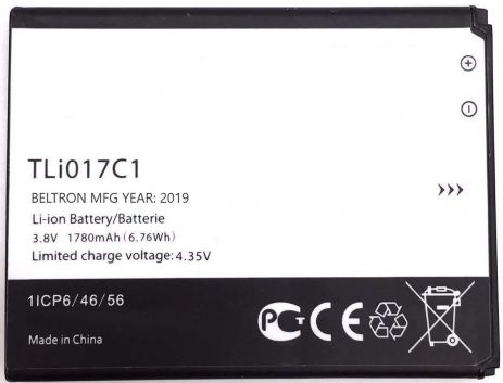Акумулятор для Alcatel/TCL TLi017C1 (OT5027B Dawn, OT4060O Streak, OT4060A Ideal, OT5017 Pixi 3 4.5 4G) 1780