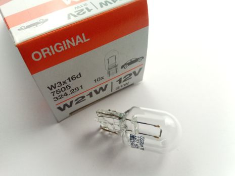 Лампа бесцокольная OSRAM 12V W21W (7505) (10 шт. в уп.) (997006210) цена за 1 шт