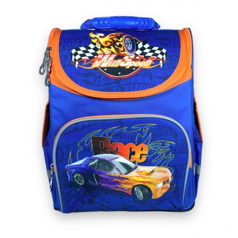 Школьный рюкзак для мальчика один отдел фронтальный карман боковые карманы Space размеры 33*28*15, синий