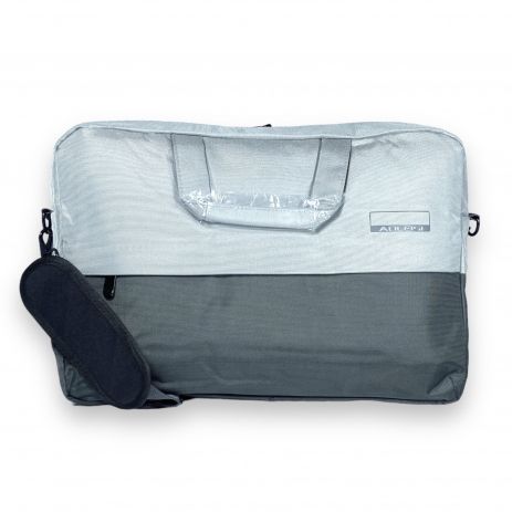 Портфель для ноутбука Aoleisi, одно отделение, ремень, фронтальный карман, размер 40*27*8 см, серо-черный