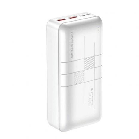 Повербанк XO PR189 (30000mAh 2USB 22.5W QC3.0, Type-C PD 20W/In: micro-USB, Type-C 18W) з LED індикатором,