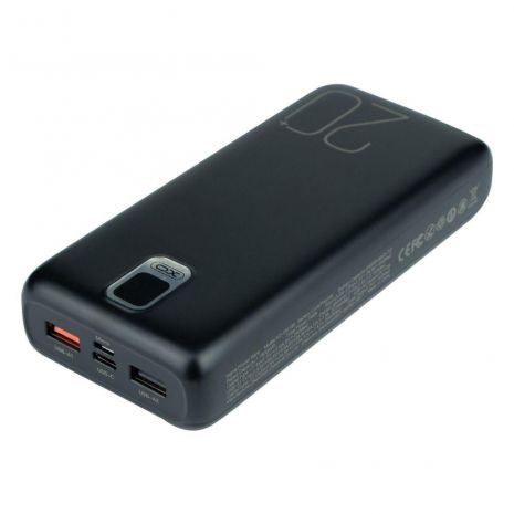 Повербанк XO PR185 + 2 Cable (20000mAh / Out: 2USB-A 22.5W QC3.0, Lightning, Type-C PD 20W / In: micro-USB,