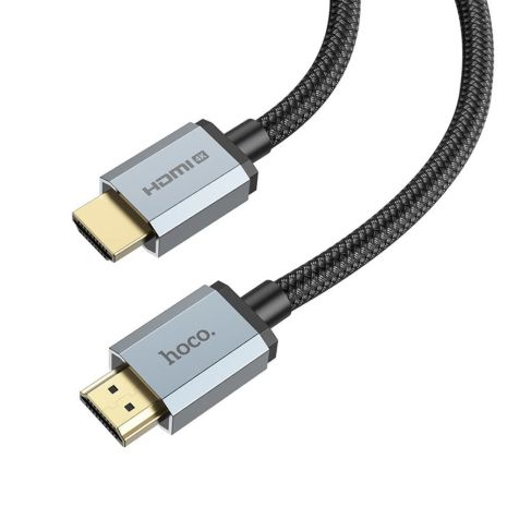HDMI кабель Hoco US03 2.0 з нейлоновою оплеткою та позолоченими конекторами 4K 1m чорний