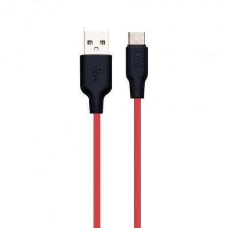 USB Hoco X21 Silicone Type-C 1m Чёрно-Красный