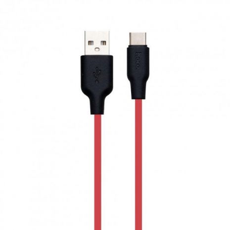 USB Hoco X21 Plus Silicone Type-C Чорно-Червоний