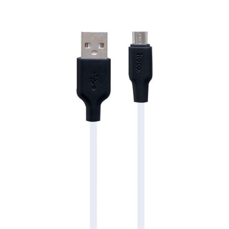 USB Hoco X21 Plus Silicone Micro 2m Чёрно-Белый