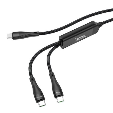 USB Hoco U102 Super 2 in1 Type-C на Type-C / Type-C 100W Чорний