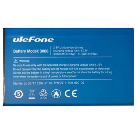 Акумулятор для Ulefone S1 (Model: 3068, 3,8V, 3000 mAh, 11.4 Wh) [Original] 12 міс. гарантії