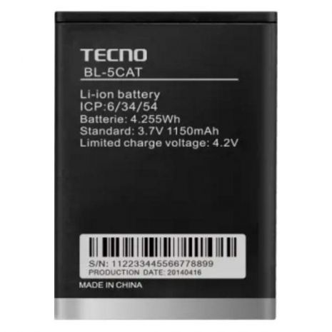 Акумулятор для Tecno T301/T302/T312/T349/T401/T371/BL-5CAT [Original PRC] 12 міс. гарантії