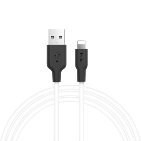 Кабель Hoco X21 Silicone USB to Lightning 2m Чорно-Білий