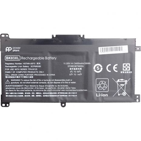 Акумулятори PowerPlant для ноутбуків HP Pavilion X360 14-BA (BK03XL, HSTNN-LB7S) 11.55V 3400mAh