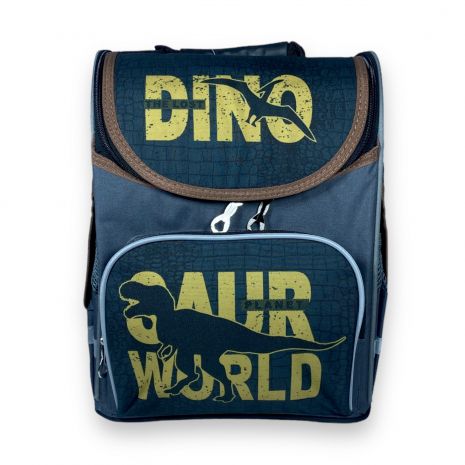 Школьный рюкзак для мальчика, одно отделение, боковые карманы, размер: 33*28*15 см, с динозавром