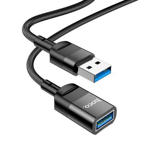 USB подовжувач Hoco U107 USB male to USB female USB3.0 1.2m (Чорний)