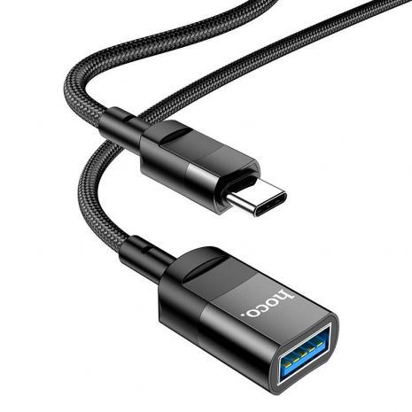 USB подовжувач Hoco U107 Type-C male to USB female USB3.0 (Чорний)