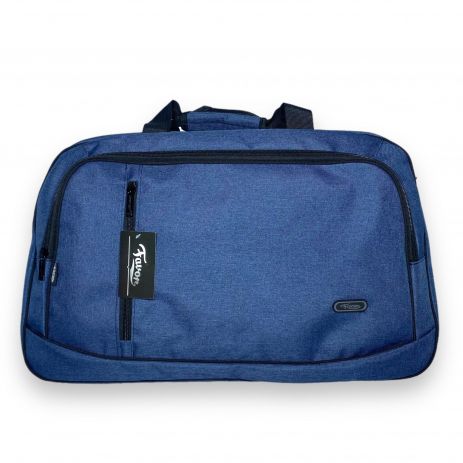 Дорожная сумка Favor, одно отделение, фронтальные карманы, съемный ремень, ножки на дне, размер 58*36*23см синяя