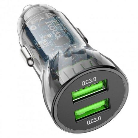 Автомобільний зарядний пристрій Hoco Z47 2 USB QC 20W чорний