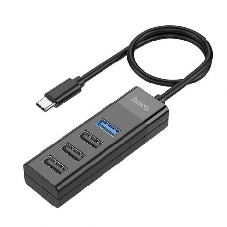 Адаптер Hoco HB25 Type-C to USB3.0+USB2.0*3 чорний