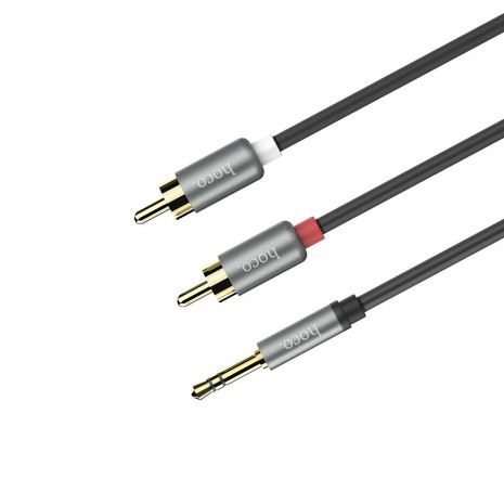 AUX кабель Hoco UPA10 Jack 3.5 to RCA 1.5m серый