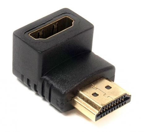 Перехідник PowerPlant HDMI AF – HDMI AM, нижній кут