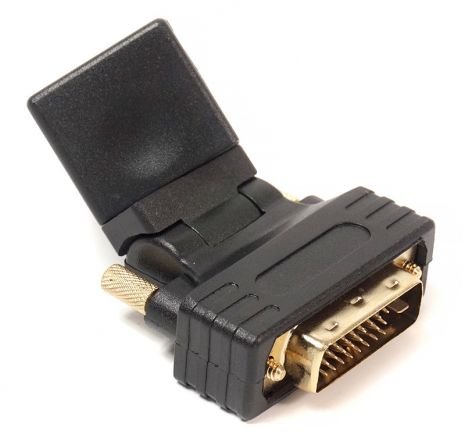 Перехідник PowerPlant HDMI AF - DVI (24+1) AM, 360 градусів