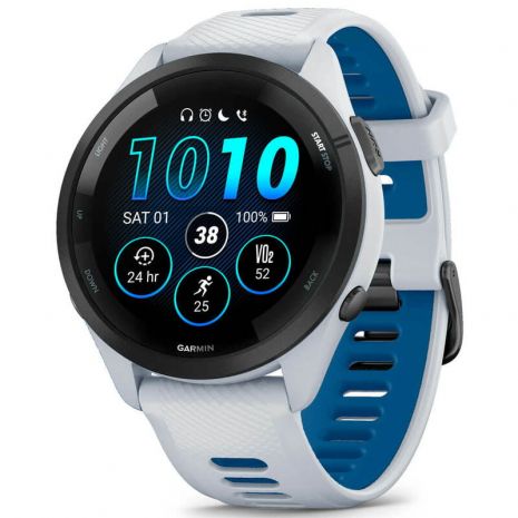 Смарт-часы Garmin Forerunner 265 Black Bezel with Whitestone Case and Whitestone/Tidal Blue Silicone Band (010-02810-51)