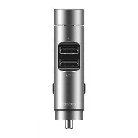 Автомобільне ЗУ Baseus Energy Column Bluetooth FM Launcher 3,1A 2USB CCNLZ-0G Gray