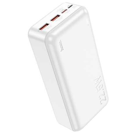 Повербанк Hoco J101B (Micro-USB/Type-C 18W, 1Type-C PD 20W/2USB QC3.0 22.5W/30000 mAh) fully compatible White