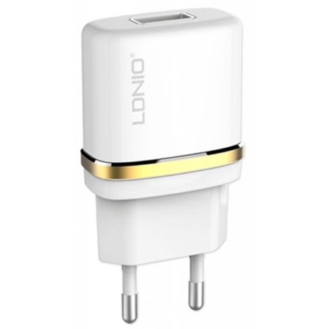 Зарядний пристрій USB LDNIO (1A) White + USB Cable Micro USB (DL-AC50)