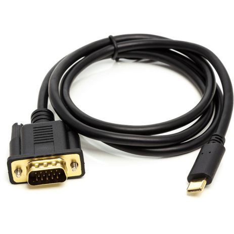Кабель PowerPlant USB Type-C 3.1(M) - VGA(M), 1 м