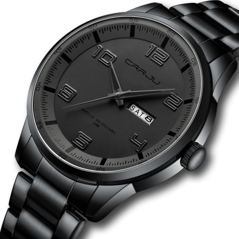Чоловічий годинник Crrju Limited Black 1192