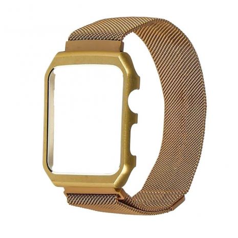 Ремінець Міланська петля із захисною рамкою для Apple Watch 44mm золотистий
