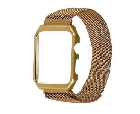 Ремінець Міланська петля із захисною рамкою для Apple Watch 40mm золотистий