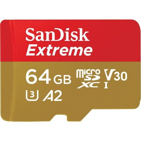 Карта памяти MicroSDXC 64GB C10 UHS-I SanDisk Extreme V30 U3 R170/W80MB/s (SDSQXAH-064G-GN6MN)