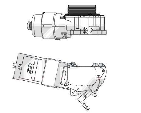 Олійний радіатор Citroen Berlingo, Peugeot Partner, Ford C-Max, Focus, Fusion NRF FP 20 B45-X