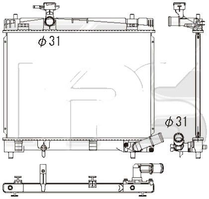 Радіатор охолодження двигуна Toyota Yaris (NRF) FP 70 A327-X