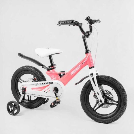 Велосипед дитячий двоколісний 14" CORSO Connect на 4-5 років рожевий MG-14207