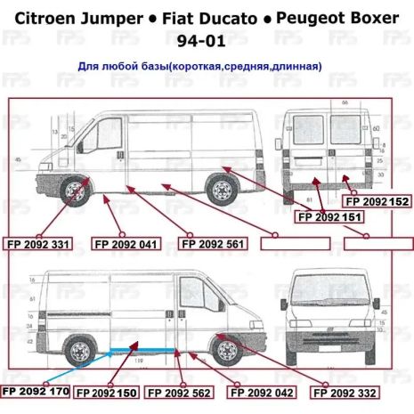 Ремонтная часть бока Citroen Jumper 94-06, арка, левая (KLOKKERHOLM) Klokkerholm FP 2092 561