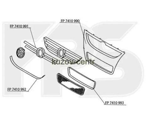 Молдинг решетки на Volkswagen Touareg,Фольцваген Туарег 07-09