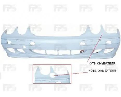 Передний бампер Mercedes E-Class W210 99-02 с отв. омывателя (FPS) 2108852325