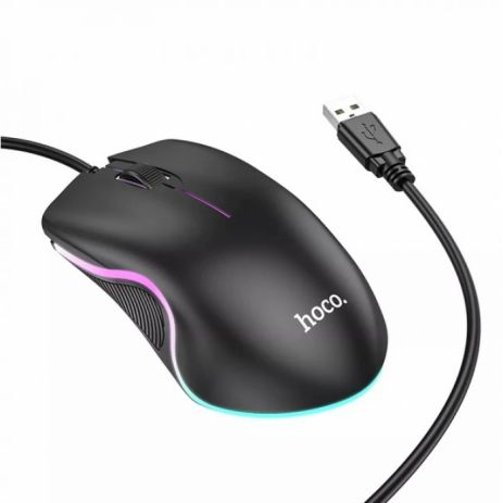 Миша Hoco GM19 Enjoy gaming luminous wired mouse чорна