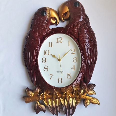 Настенные часы (53х33 см) "Попугай" Шоколад Time