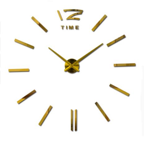 3D Настінний годинник 130 см NC (Чехія) Палички-G великі золотисті