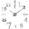 3D Настінний годинник 130 см NC (Чехія) Написи-S дзеркальні великі сріблясті